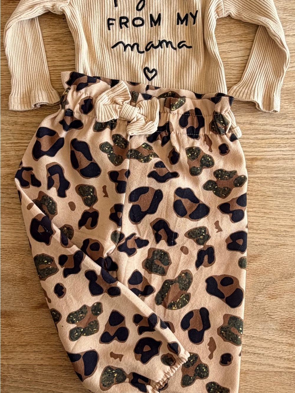 9-12 Months, Leopard Print Little Girls' Joggers and Bodysuit
